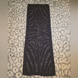 FENDI Roma Women's Black Sheer Zebra Print Large Silk Scarf AUTHENTIC